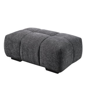 English Elm Chosen Gray Chenille Ottoman — Plush Foam Comfort, Durable Wood Frame, Lightweight, Stylish Accent Seat B2726P245017