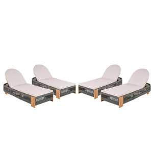 English Elm Christopher Knight Home® - Outdoor Acacia Wood Adjustable Lounge Chair Set Of 4 - Stylish, Durable, And Perfect For Any Space! N770P298695G004