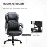 English Elm Vinsetto Big and Tall Executive Office Chair With Wide Seat, Computer Desk Chair With High Back Diamond Stitching, Adjustable Height & Swivel Wheels, Black