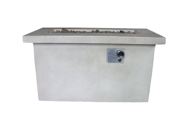 English Elm 24'' Concrete Propane/Natural Gas Outdoor Fire Pit Table with 50,000 BTU, Stainless Steel Burner, Weather-Resistant Gray B120P247439