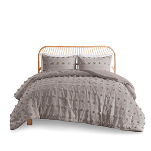 English Elm Twin/Twin Lucy Clip Jacquard Comforter Set with Pom Pom Texture, Hypoallergenic, OEKO-TEX, Antimicrobial Finish B035P148304