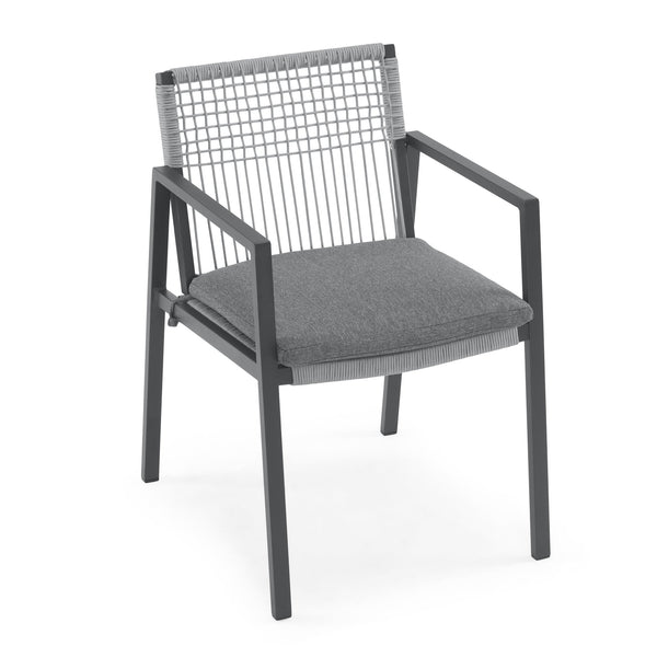 English Elm Christopher Knight Home® - Outdoor Dining Set - Modern Aluminum Table & 6 Comfortable Rope-Woven Chairs For Patio Elegance N768P196697G_66959.00BLK
