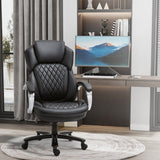 English Elm Vinsetto Big and Tall Executive Office Chair With Wide Seat, Computer Desk Chair With High Back Diamond Stitching, Adjustable Height & Swivel Wheels, Black