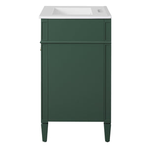 English Elm 24" Bathroom Vanity with Ceramic Basin, French-Inspired Accent Carvings, Soft-Close Doors & Storage Green N710P293309F
