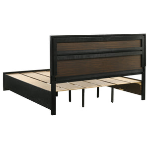 English Elm May 2-Drawer Platform Eastern King Storage Bed with Shimmery Foil Headboard and Rhinestone Pulls craftsmanship and glamour combined for dreamy modern bedroom allure Black B062S01086