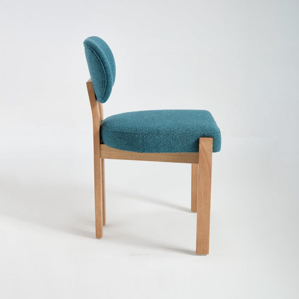 English Elm Wooden Wingback Dining Chairs Chenille Upholstered Farmhouse Set for Kitchen Comfort Teal W3244P316082