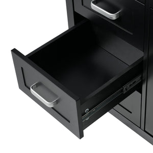 English Elm Christopher Knight Home® - 48" Bathroom Vanity with Sink Combo | 2 Doors 8 Soft-Close Drawers, Resin Top, Pine Legs Black N759S337621B