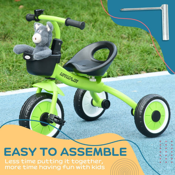 English Elm Qaba Plush Unicorn Ride on Toy with Pedal Wheels Steel Frame for Kids Ages 3 to 6 W2225P229486