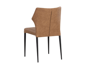 Sunpan James Stackable Dining Chair Set of 2 - Stylish Faux Leather with Unique Backrest Design, Modern Charm Bounce Nut