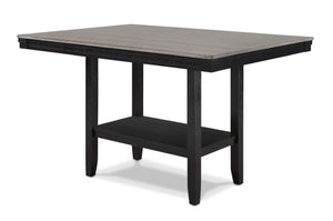 English Elm 1pc Counter Height Dining Table 42"x60" Light Gray Top with Bold Black Base – Modern Rectangular Oak-Style Craftsmanship B011P257345
