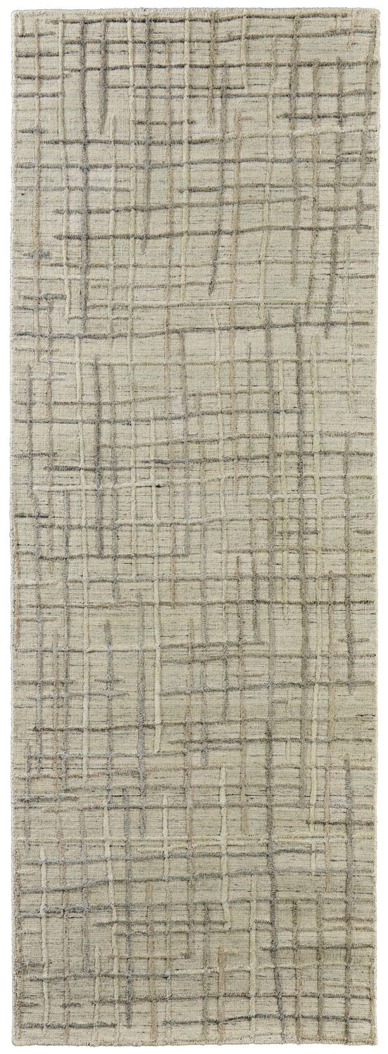 Feizy Rugs Kirkwood Hand Woven Viscose/Wool Rug With High-low Pile, Abstract Design For Elegant Home Decor Tan,Silver Viscose,Wool T08t8001bgeslvi36