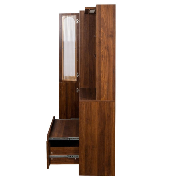 English Elm Kitchen Farmhouse Pantry Cabinet Tall Freestanding Three Door Pull Out Organizer W331S00212