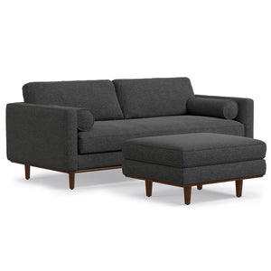 English Elm Morrison 2-Piece Sofa And Ottoman Set - Modern Charcoal Grey Comfort With Eco-Friendly Design B136P199227