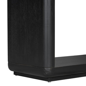 English Elm Mirod Acacia Veneer Console Table with U-base and Curved Edges for Entryway N760P237958B