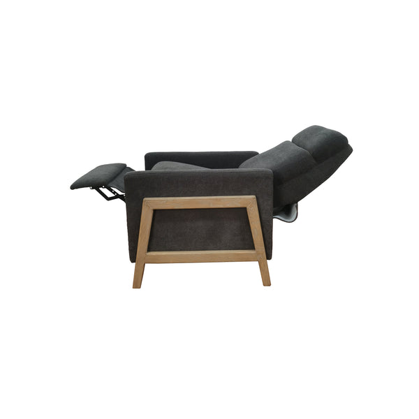 JLA Home Chapel Hill - Recliner Luna modern compact recliner with exposed wood frame, independent back and footrest comfort Grey CH103-0003