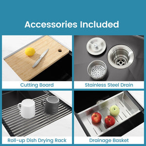 English Elm Stainless Steel Handmade Undermount Kitchen Sink Single Bowl with Brushed Finish T3177P296193