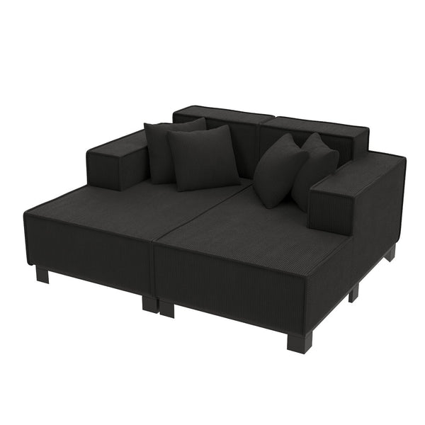 English Elm Swivel Barrel Accent Chair Chenille Tufted Round Club Seat for Living Room Lounge Black N719S002221B