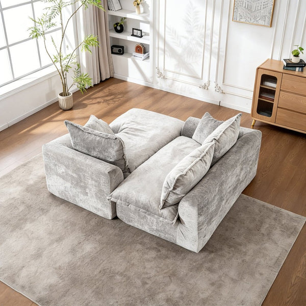 English Elm 103" Chenille Cloud Sectional Modular L Shape Sofa for Spacious Living Room Comfort W1170S00043