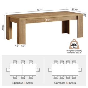 English Elm Generous Farmhouse Dining Table Seats Ten with Vintage Brown Mdf Rustic Surface T3971P461018