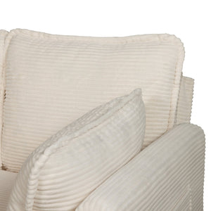 English Elm 48" Corduroy Compact Loveseat with Side Pocket Solid Wood Frame for Small Spaces Beige W2715P409864