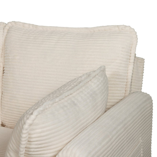 English Elm 48" Corduroy Compact Loveseat with Side Pocket Solid Wood Frame for Small Spaces Beige W2715P409864