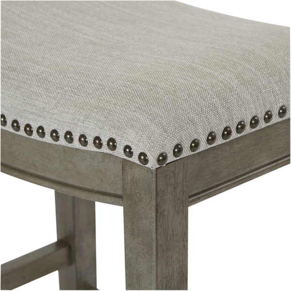 OSP Home Furnishings Saddle Stool 30" - Set of 2 Grey / Antique Grey