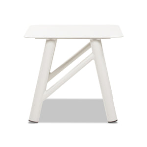 English Elm Jennifer Taylor Home - Atlas Light Beige 19.5" Square Outdoor Patio Side Table – Rust‑Resistant Aluminum, Matte Finish, Stable Design B2719P318948