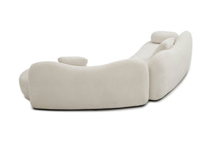 English Elm Modern Curved 5-Seater Sectional Sofa In White Boucle With Butterfly Backrest & Pillows For Cozy Living W2664S00036