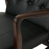 Christopher Knight Home® - Noble House - Marcola Mid Century Modern Faux Leather Club Chair with Wood Frame