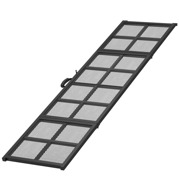 English Elm Folding Steel Pet Ramp Extra Wide Diamond Mesh Surface for Large Dogs and Suvs T3971P412867