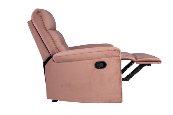 English Elm Single Tufted Velvet Manual Recliner with Plush Headrest for Living Room Comfort B089P240498