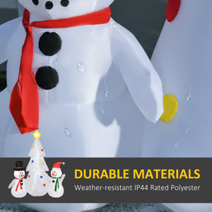 English Elm HOMCOM Inflatable 6ft Snowman with Christmas Tree Lawn Decor, Bright LED Lights and Wind Stakes White W2225P249951