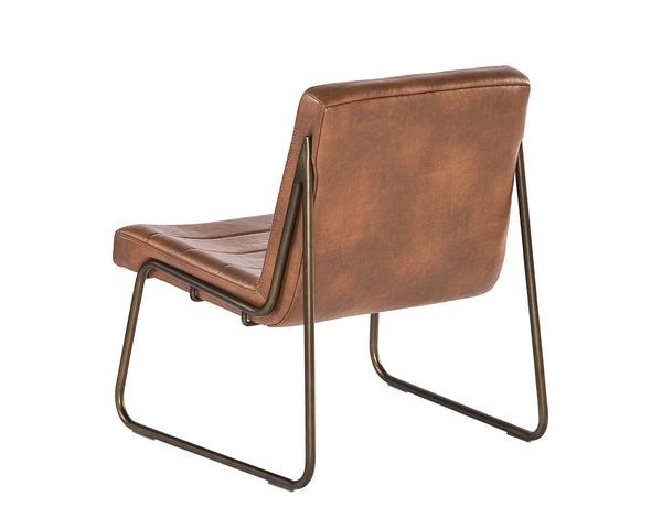 Sunpan Anton Lounge Chair - Stylish Comfort with Sculpted Seat and Rustic Bronze Frame for Modern Spaces Bravo Cognac