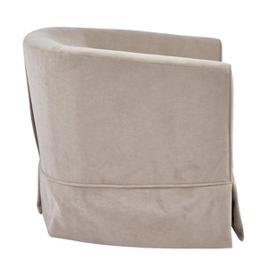 English Elm Swivel Club Chair Upholstered Rounded Seat with 360 Base for Living Room or Office N776P403612M