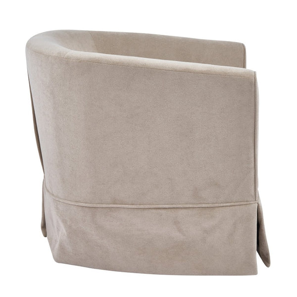 English Elm Swivel Club Chair Upholstered Rounded Seat with 360 Base for Living Room or Office N776P403612M