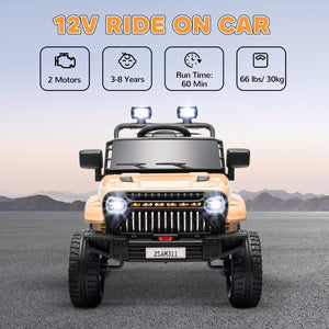 English Elm Qaba 12v Battery Powered Kids Ride on Utv with Spring Suspension and Remote Khaki W2225P249875