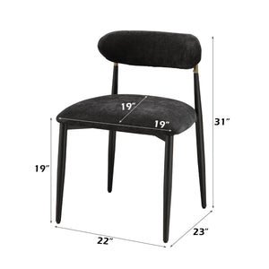 English Elm Jaramillo Upholstered Contemporary Side Chair Set of 2 with Metal Frame, Comfortable Foam Seating Black 31 L x 24 W x 24 H B2726P287293