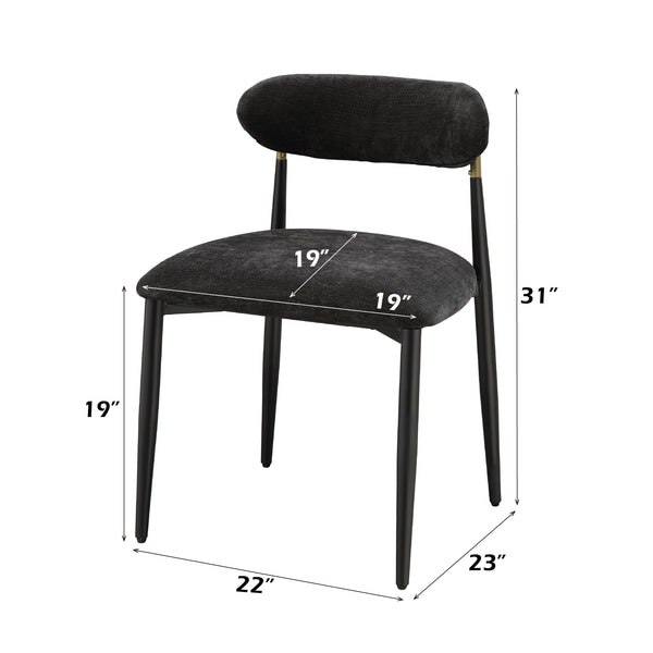 English Elm Jaramillo Upholstered Contemporary Side Chair Set of 2 with Metal Frame, Comfortable Foam Seating Black 31 L x 24 W x 24 H B2726P287293