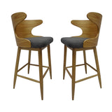 Christopher Knight Home® - Noble House - Kamryn Mid-Century Modern Upholstered Barstools (Set of 2)