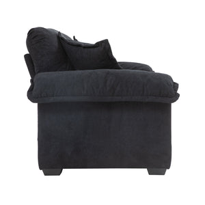 English Elm 84" Chenille Sofa Loveseat with Memory Foam & Pocket Springs, Plush Dual-Layer Comfort, Sturdy Frame Black W676S00009