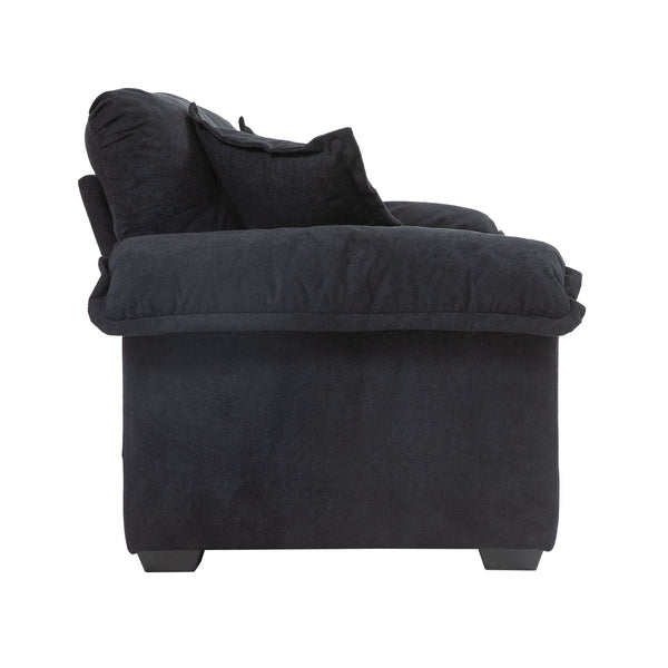 English Elm 84" Chenille Sofa Loveseat with Memory Foam & Pocket Springs, Plush Dual-Layer Comfort, Sturdy Frame Black W676S00009