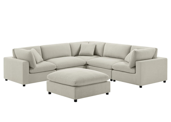 English Elm Cassandra Modular 6-Piece Sectional Sofa - Luxurious Customizable Comfort For Family Living Spaces B050S00003