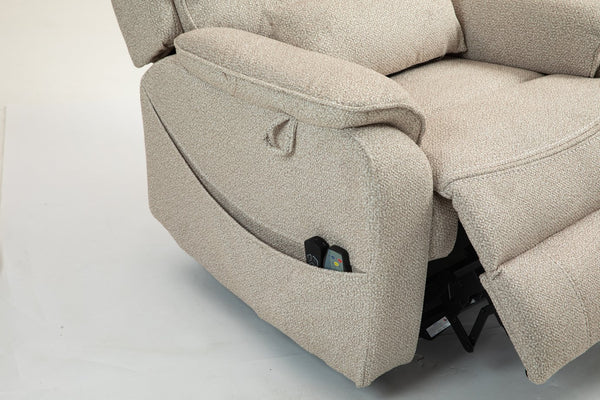 English Elm Lounge Electric Lift Chair – 180° Recline, Dual Remotes, Storage Pockets, Ideal For Elderly Comfort W547S00056