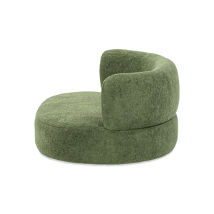 English Elm Jennifer Taylor Home - Shep 36" Curved Dog Sofa Bed Medium Moss Green Fleeced Teddy — Plush Scandinavian Benchmade Lounge, Durable Support B2719P320242