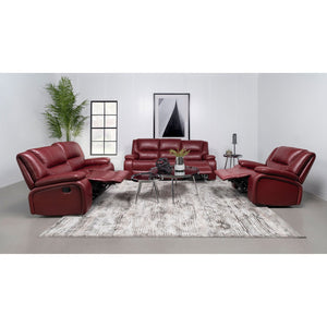 English Elm Elodie Red Faux Leather Motion Reclining Sofa - Modern Comfort With Plush Arms & Dual Recline Functionality B062P354073