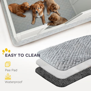 English Elm Pawhut Whelping Box With Waterproof Pee Pad, Adjustable Door & Dual-Compartment Design For All Breeds W2225P217621-GIGA