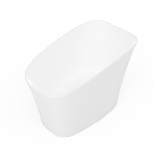 English Elm 51-inch Solid Surface Freestanding Soaking Tub with Integrated Seat Matte White Finish W1613P410199
