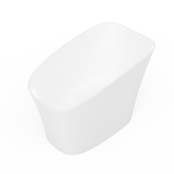English Elm 51-inch Solid Surface Freestanding Soaking Tub with Integrated Seat Matte White Finish W1613P410199