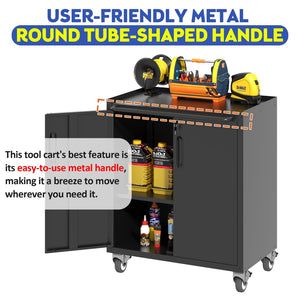 English Elm Heavy-duty Steel Garage Cabinet on Wheels with Locking Doors and Adjustable Shelves T2398P223005