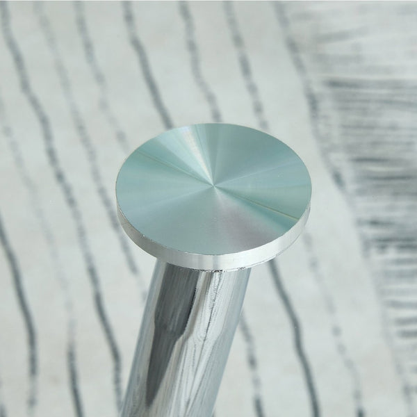 English Elm Table And Chair Set - Modern 38.6" Round Glass Dining Table With 4 Stylish Pu Chairs - Silver Legs W1151S03825-GIGA